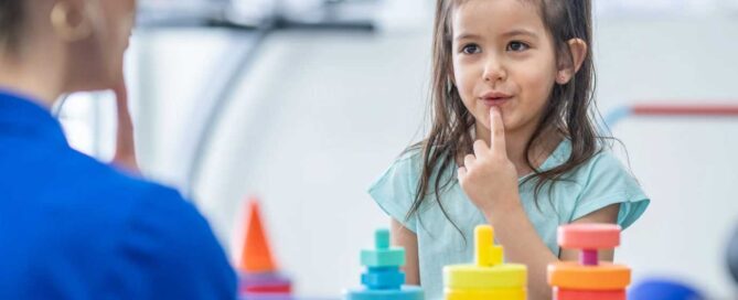 A child learning through aba therapy benefits