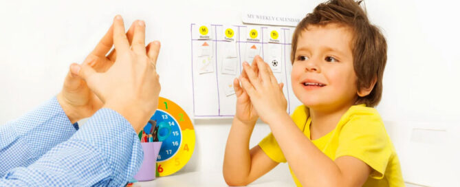 Boy in yellow getting ABA therapy with a provider. Medicaid insurance is changing in florida. ABA therapy providers are being affected. Mestre Behavior is in network with many.